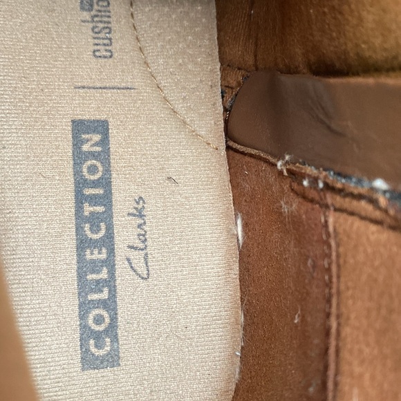 Clarks Tan and Brown Ankle Booties women 7M leather casual office retro Y2K - Picture 12 of 14